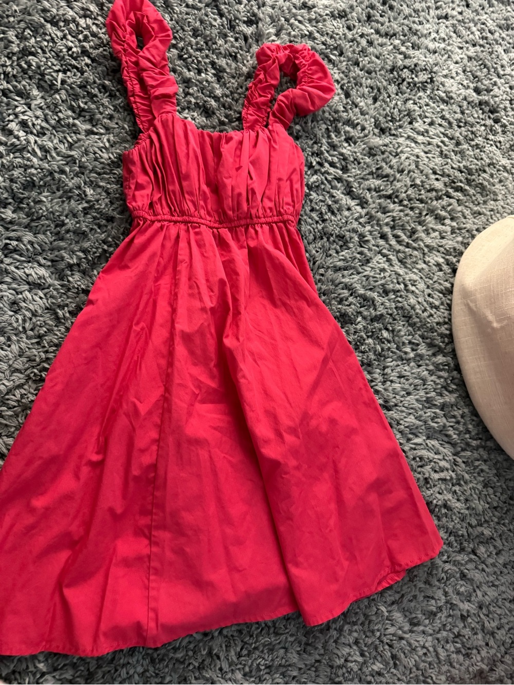 Abercrombie & Fitch Ruffled-Strap Pink Midi Dress